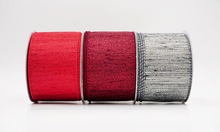 Gestreept metallic geweven lint met draad
